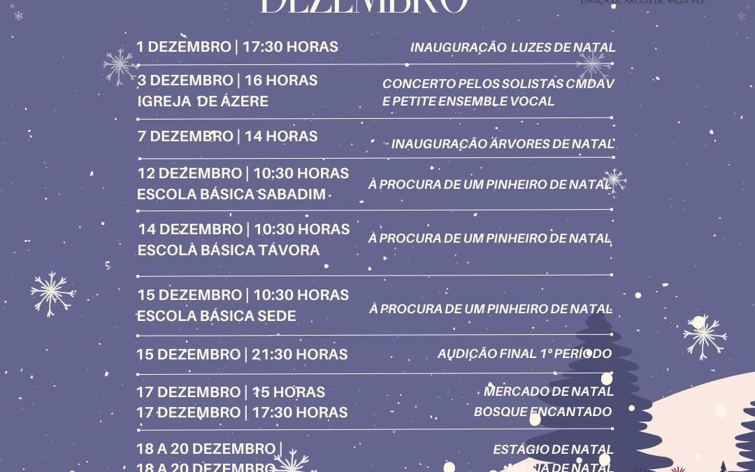 Programação Cultural de Dezembro